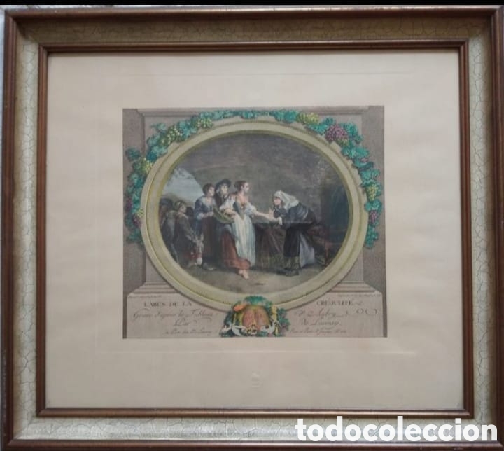 Arte: Litograf&iacute;a original Barroca con sellos - Foto 1