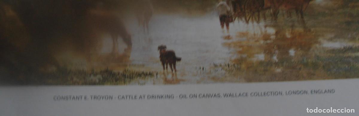 Arte: LITOGRAFIA, CONSTANT E. TROYON - CATTLE AT DRINKING - Foto 4