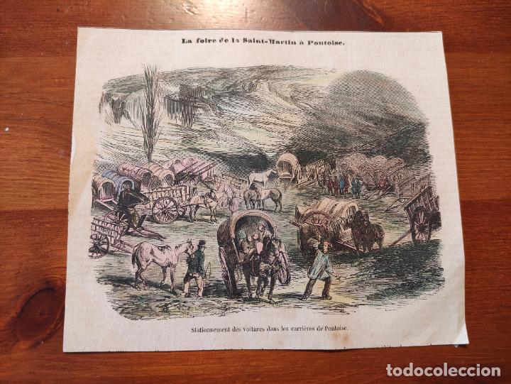 Arte: La foire de la Saint Martin - Stationnement des voitures dans les carrieres de Pontoise - 17x14