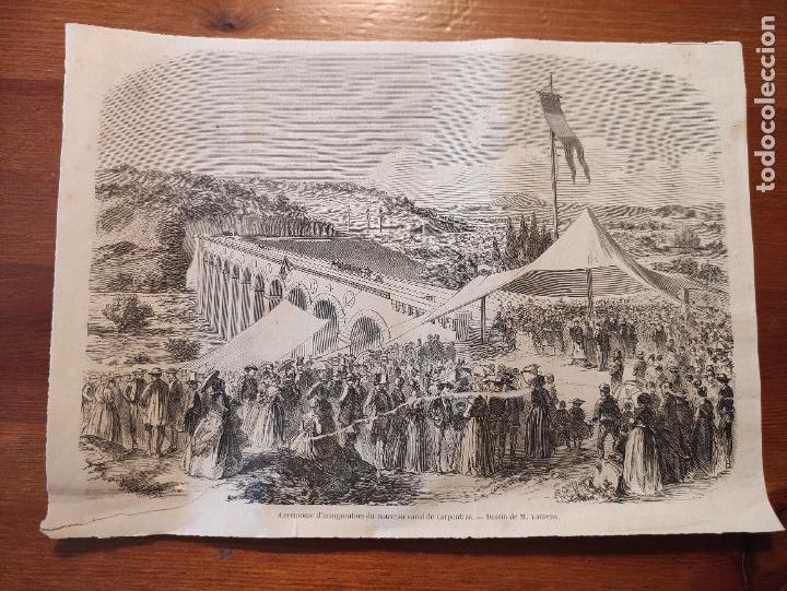 Arte: Ceremonie d&rsquo;inauguration du nouveau canal de Carpentras. Dessin de M. Laurens - 25x18