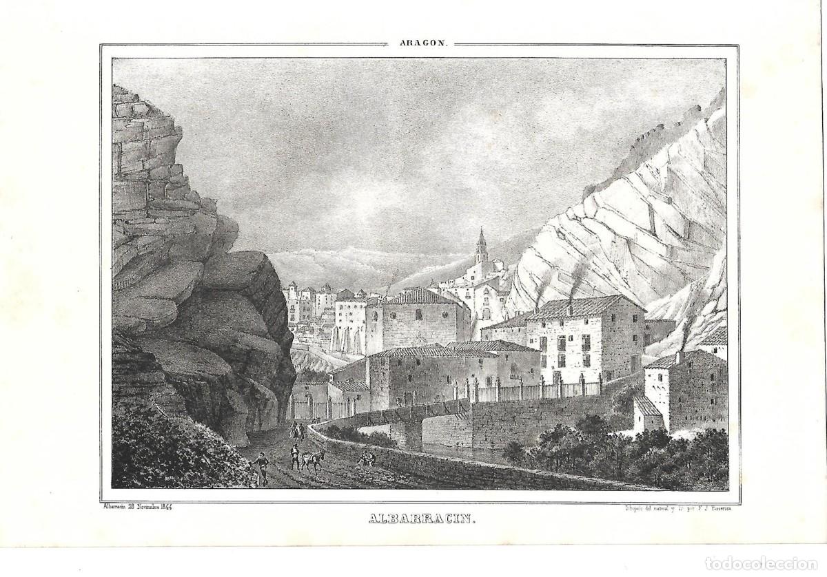 Arte: Vista del siglo XIX de Albarrac&iacute;n en Teruel