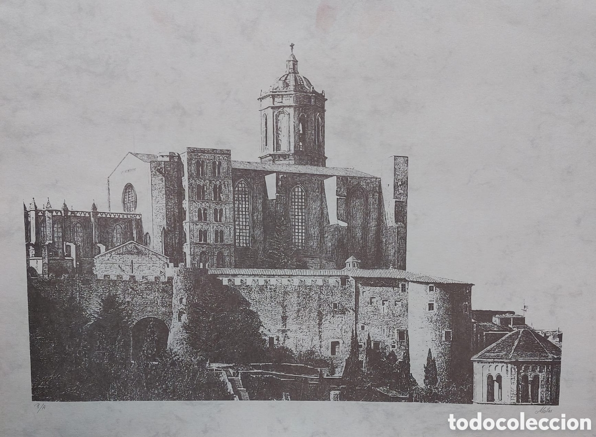 Arte: MATAS LITOGRAFIA 72X48 GIRONA PRUEBA ARTISTA