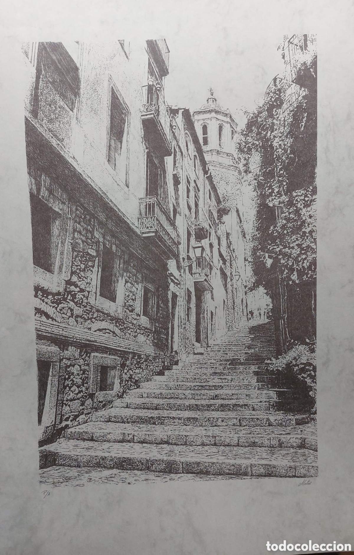 Arte: MATAS LITOGRAFIAI 72 X 48 PRUEBA ARTISTA FIRMADA. COLECCION TEMAS. GERONA