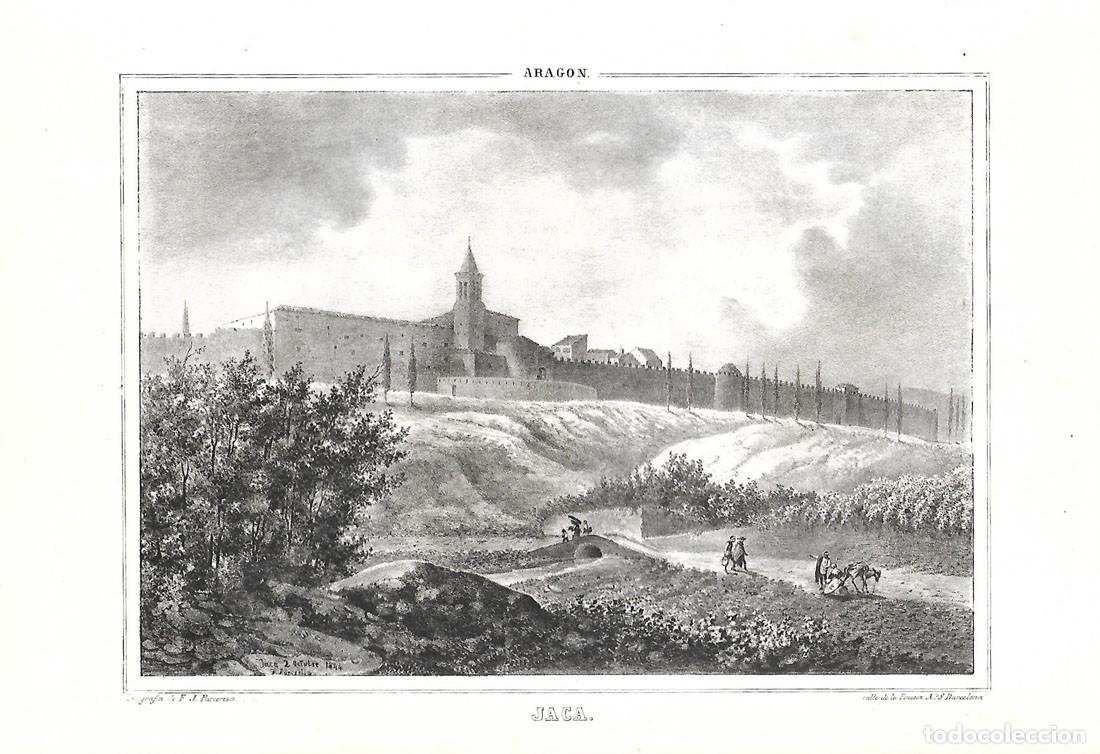 Arte: Vista del siglo XIX de Jaca en Arag&oacute;n