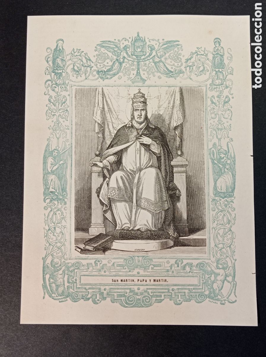 Arte: ANTIGUA LITOGRAF&Iacute;A SAN MART&Iacute;N PAPA Y M&Aacute;RTIR 1853