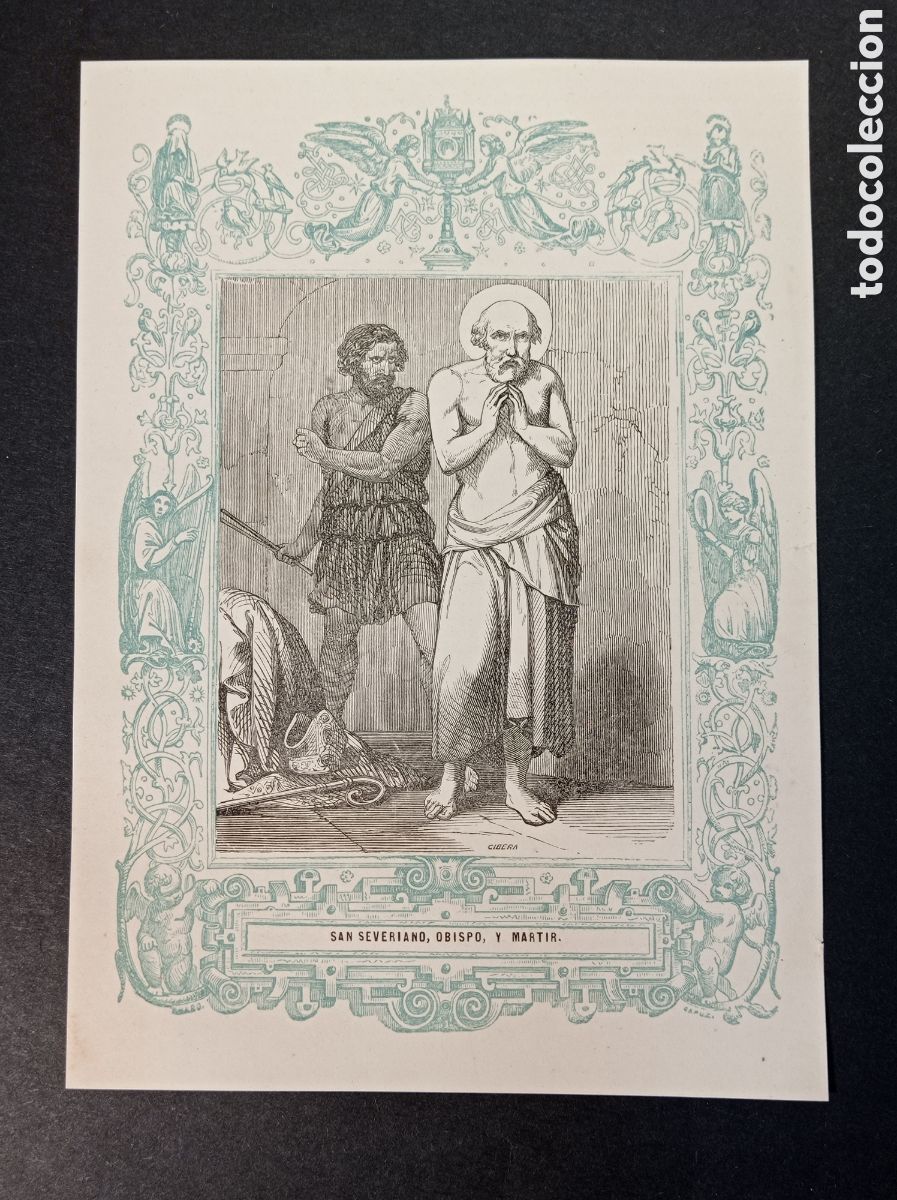 Arte: ANTIGUA LITOGRAF&Iacute;A SAN SEVERIANO OBISPO Y M&Aacute;RTIR 1853