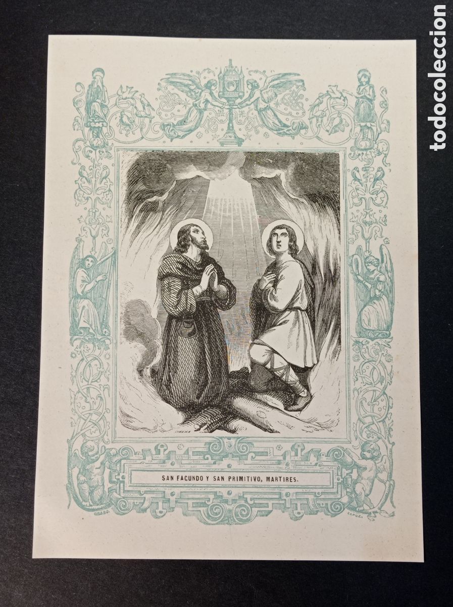 Kunst: ANTIGUA LITOGRAF&Iacute;A SAN FACUNDO Y SAN PRIMITIVO M&Aacute;RTIRES 1853