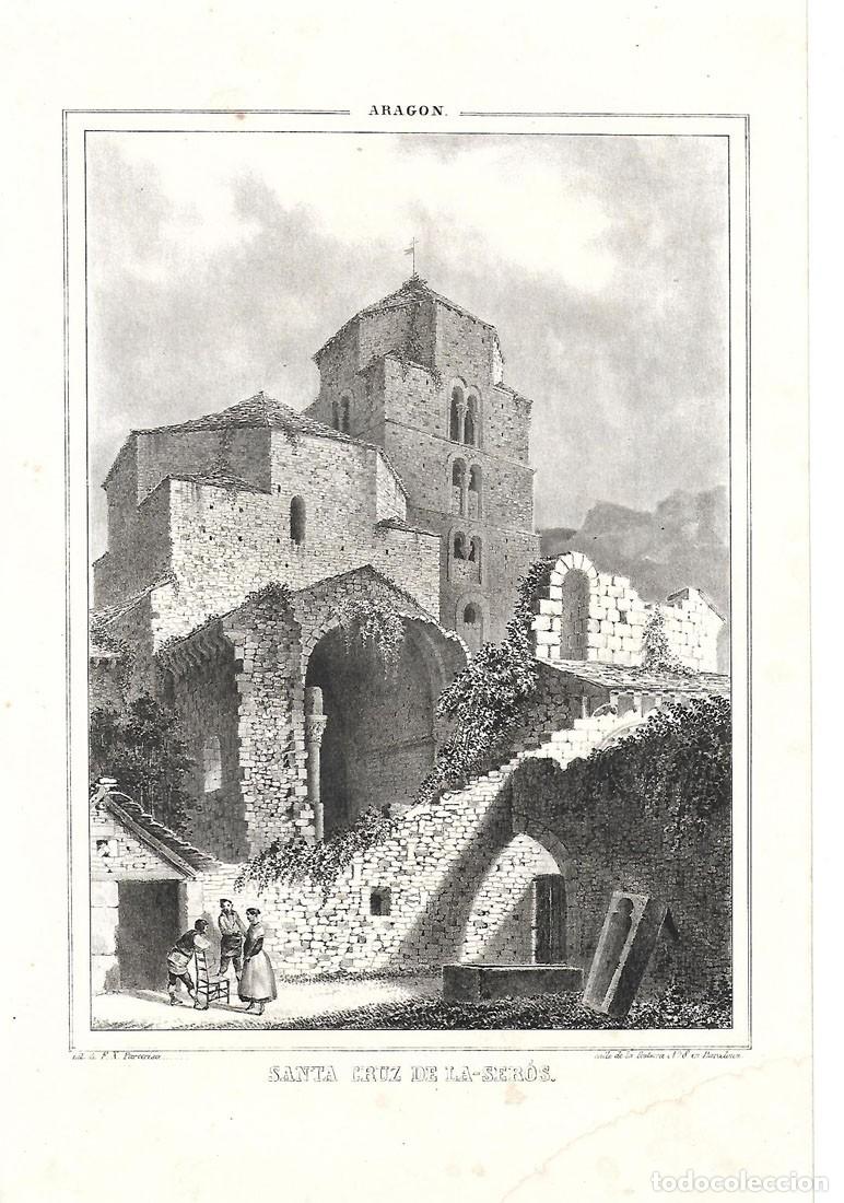 Arte: Vista del siglo XIX de Santa Cruz de la Ser&oacute;s en Arag&oacute;n
