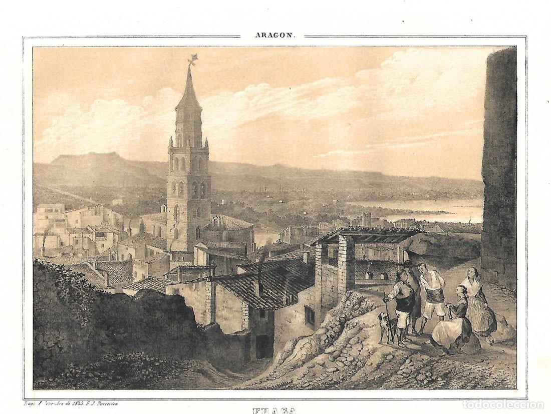 Arte: Vista del siglo XIX de Fraga en Arag&oacute;n