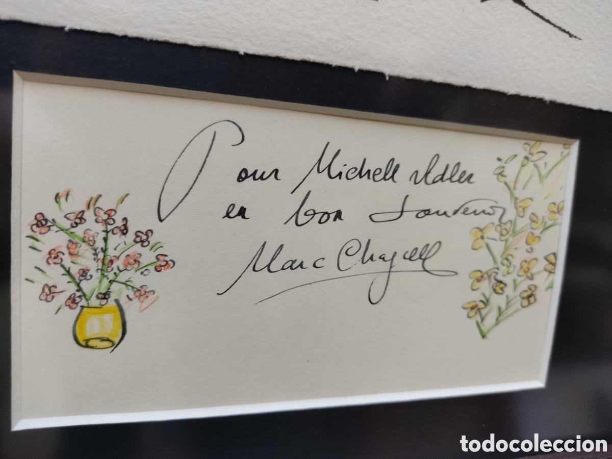 Arte: Marc Chagall dedicatoria con litograf&iacute;a - Foto 3
