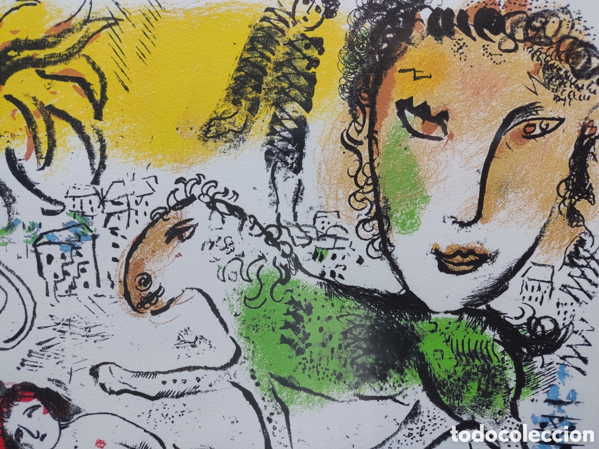 Arte: Marc Chagall dedicatoria con litograf&iacute;a - Foto 6