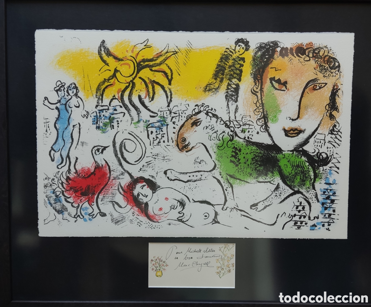 Arte: Marc Chagall dedicatoria con litograf&iacute;a - Foto 9