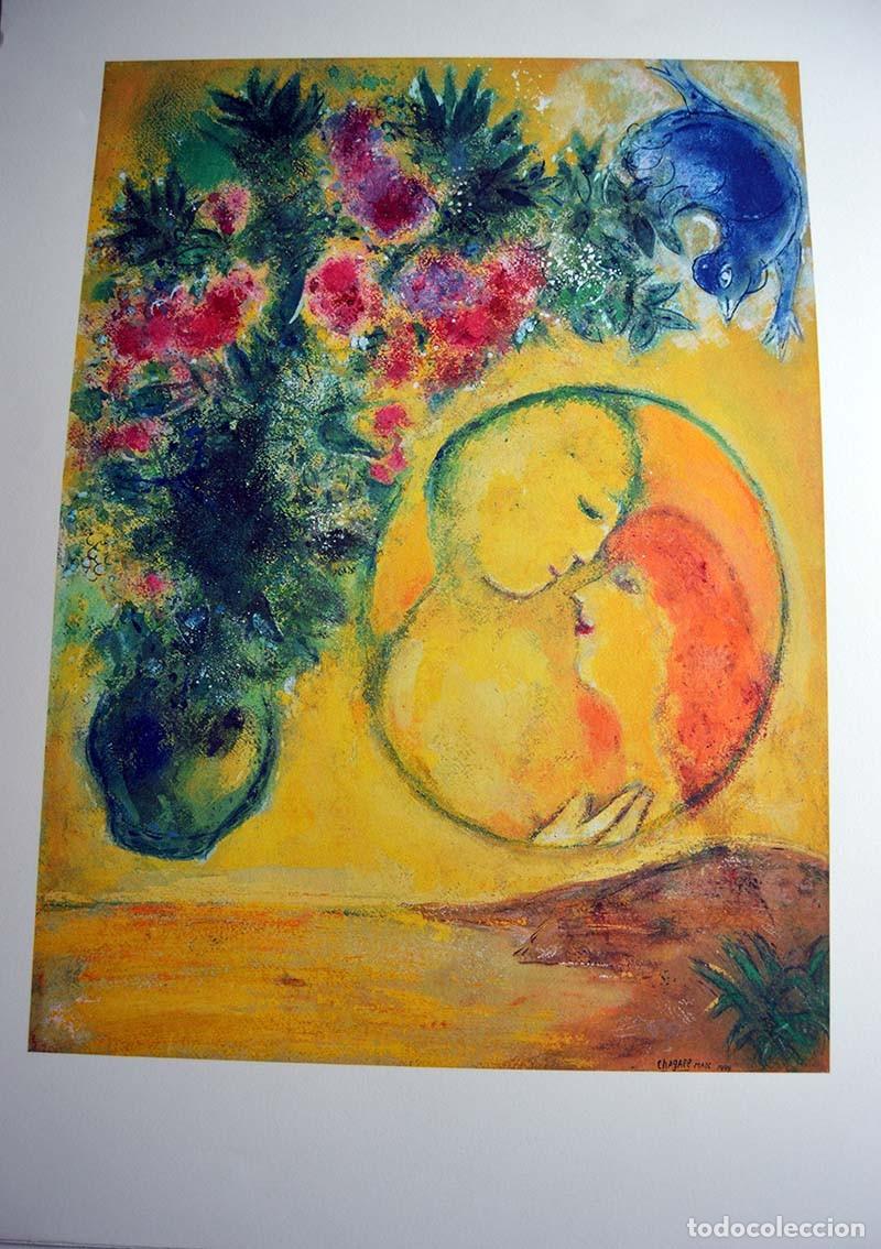 Arte: MARC CHAGALL - Sol y mimosa. 63 x 75 cm - Foto 1