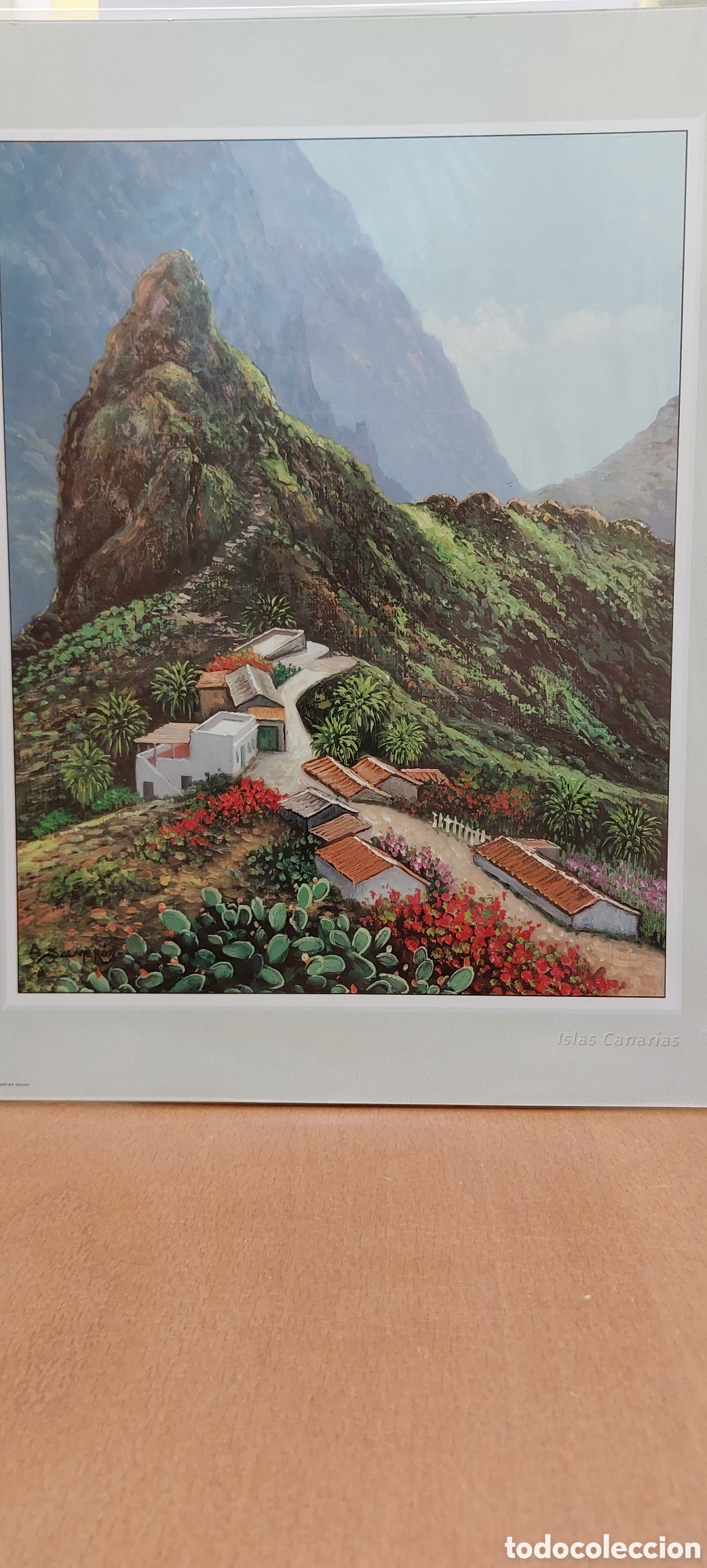 Arte: Litograf&iacute;a paisajes Islas Canarias.Nuevo
