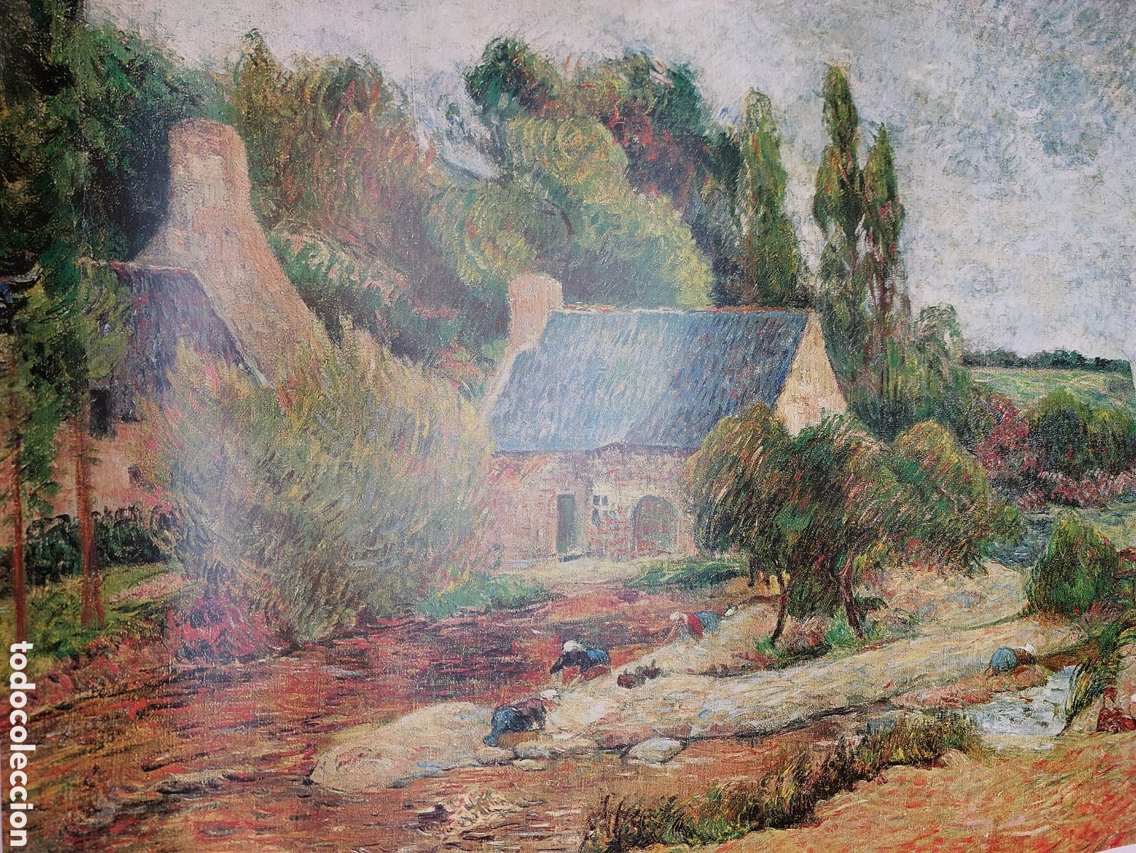 Arte: Litograf&iacute;a Las lavanderas de P. Gauguin