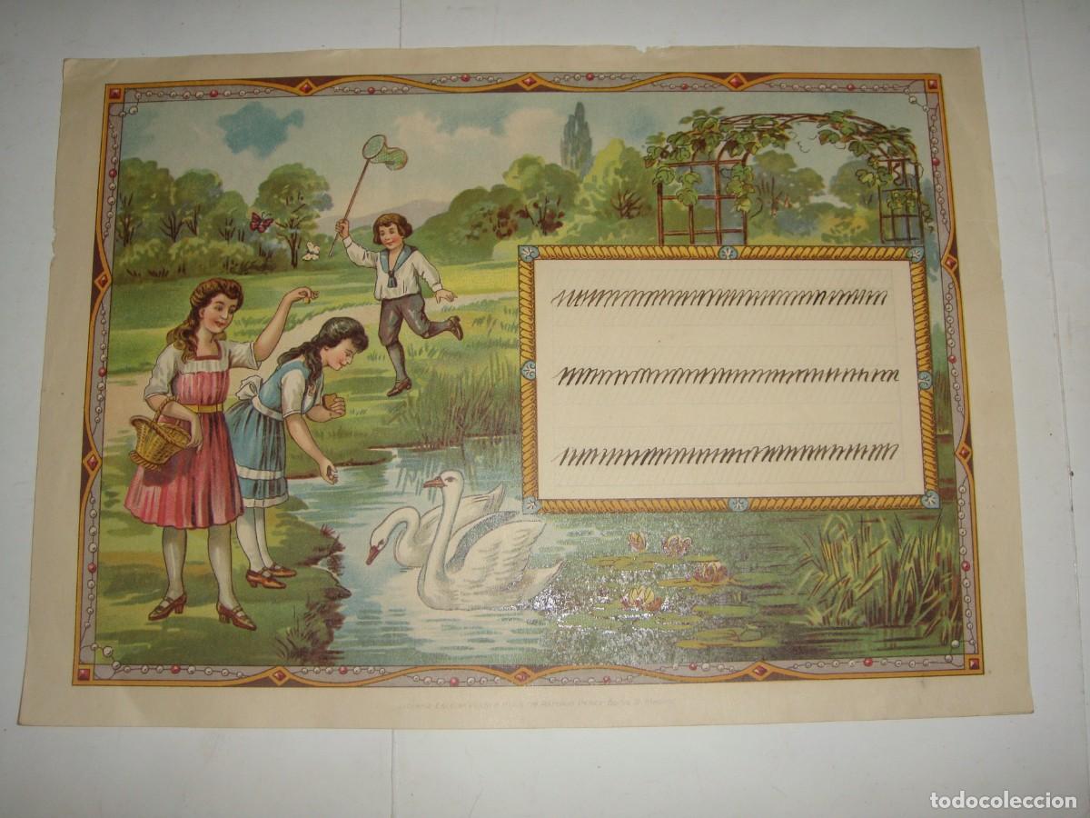 Art: Antigua litograf&iacute;a para caligraf&iacute;a. Ppios. S.XX