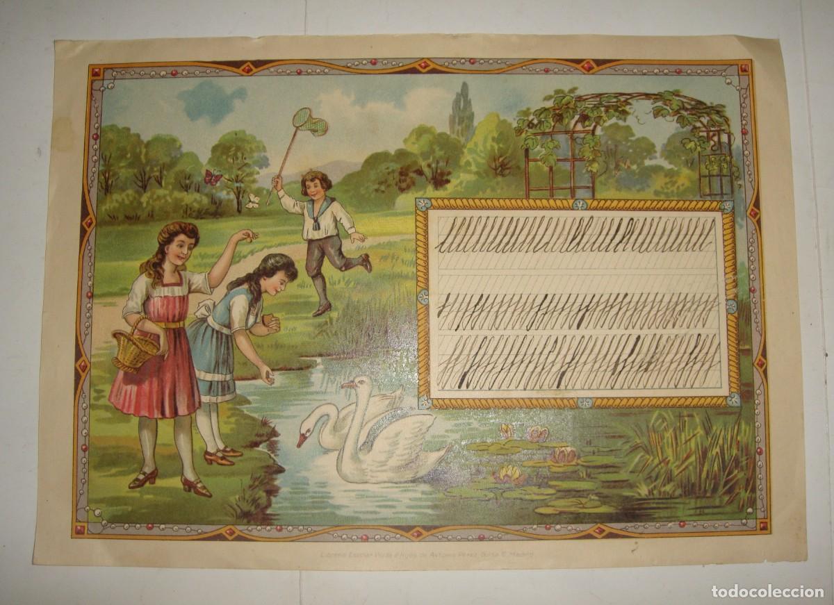 Art: Antigua litograf&iacute;a para caligraf&iacute;a. Ppios. S.XX