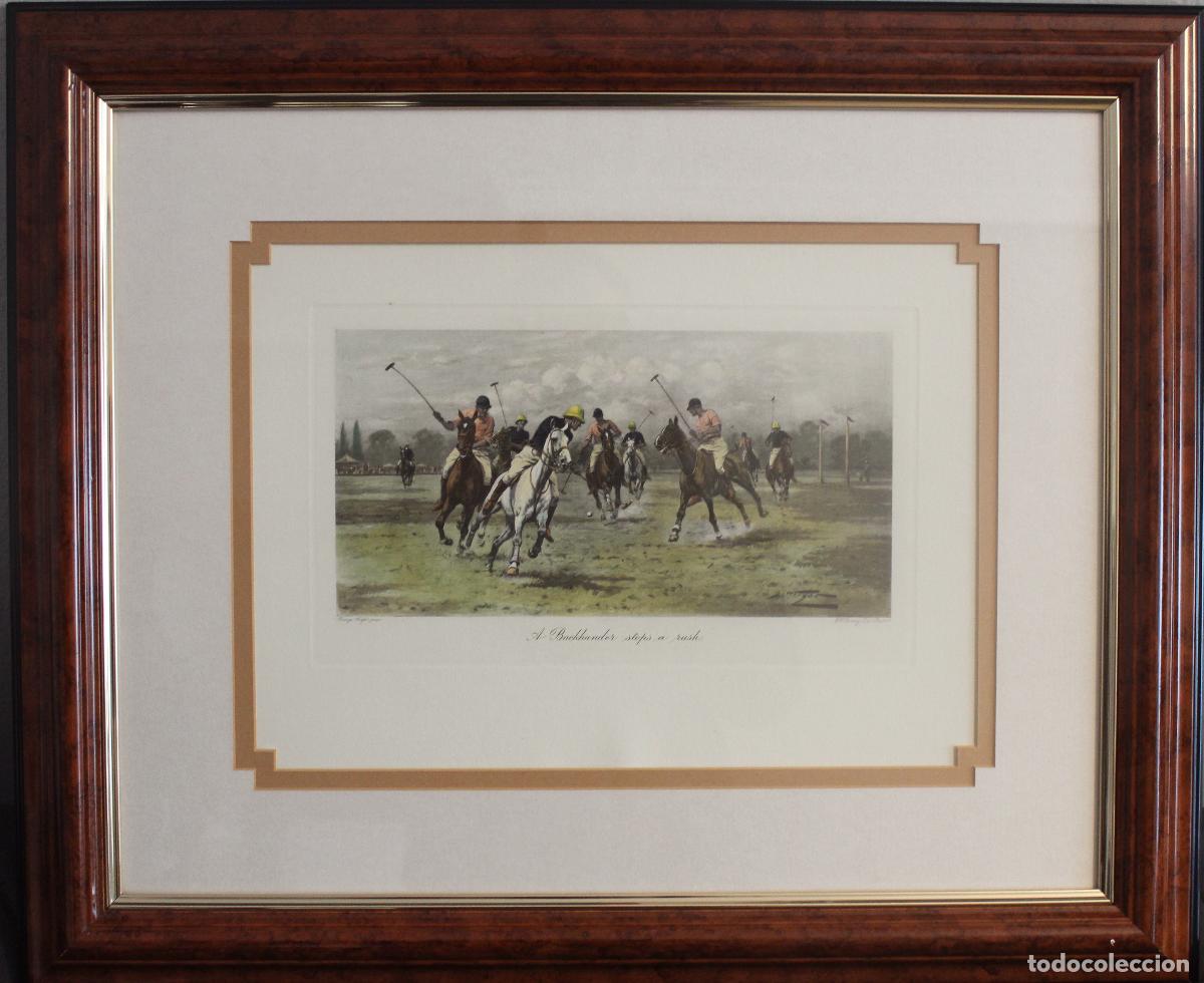 Arte: &laquo;A Backhander stops a rush&raquo;, George Wright, h. 1925 - Litograf&iacute;a - E. W. Savory Ltd., Bristol - Foto 1