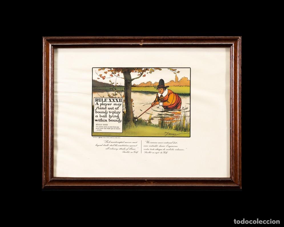 Arte: LITOGRAFIA REGLAS DEL GOLF XXXII