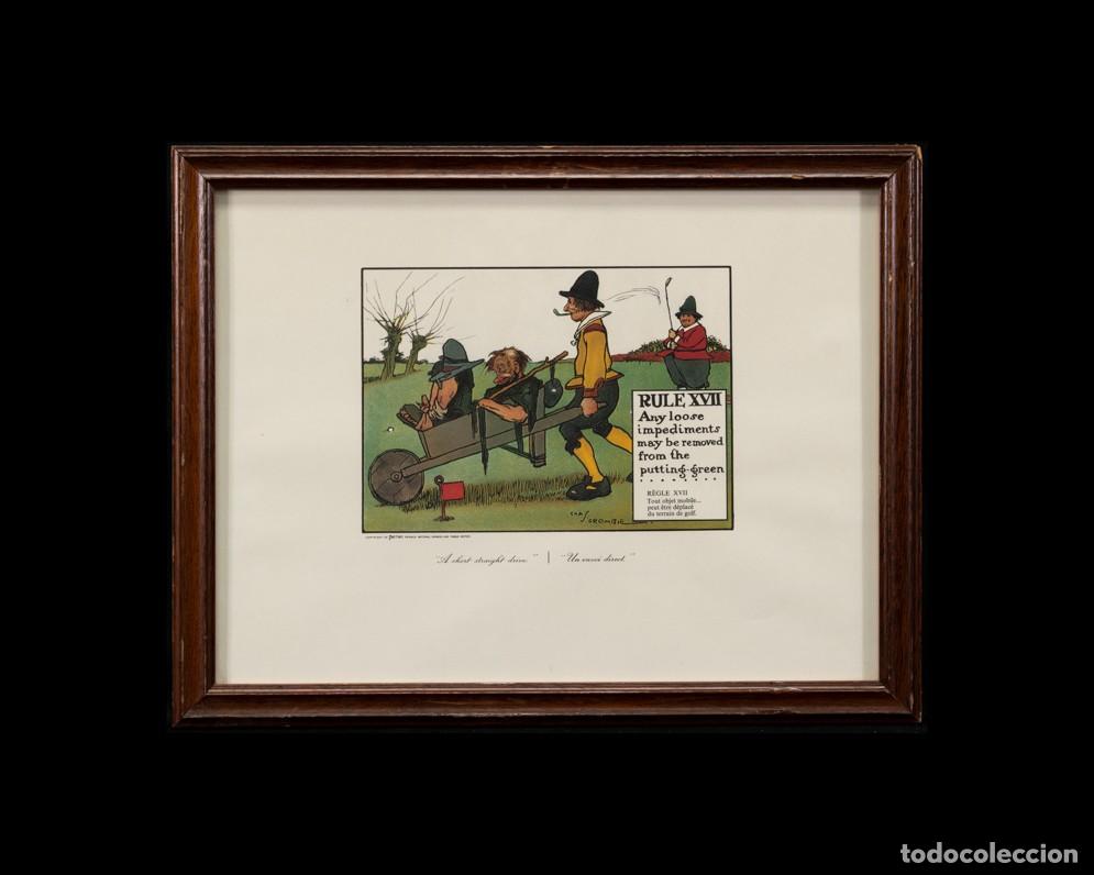 Arte: LITOGRAFIA REGLAS DEL GOLF XVII