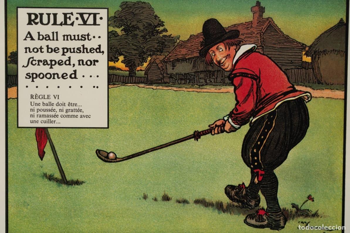 Arte: LITOGRAFIA REGLAS DEL GOLF VI - Foto 2