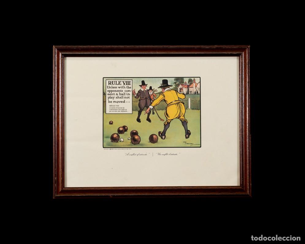 Arte: LITOGRAFIA REGLAS DEL GOLF VIII