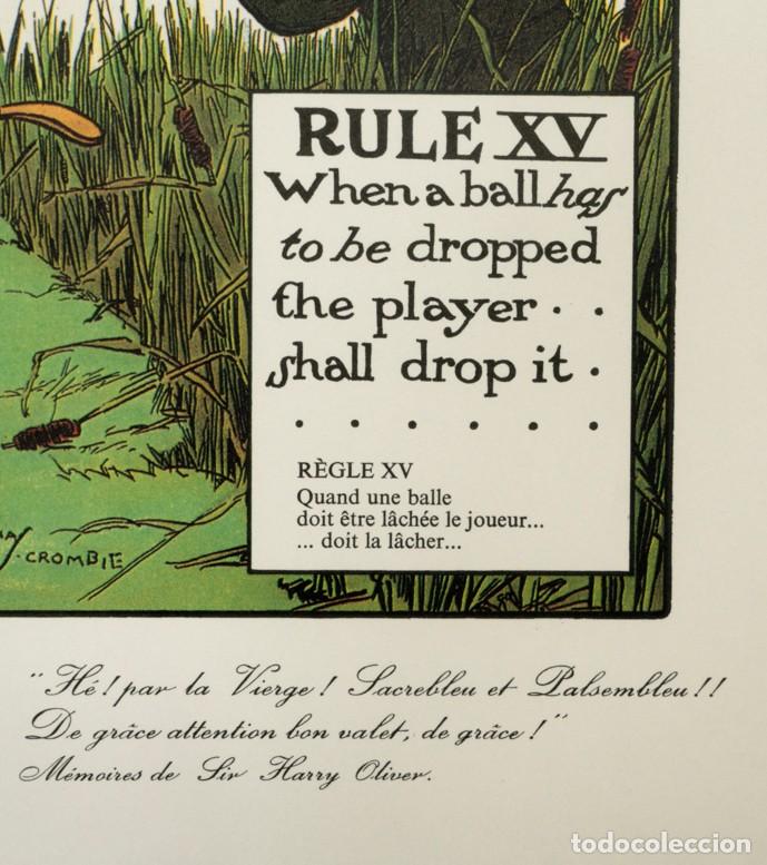 Arte: LITOGRAFIA REGLAS DEL GOLF XV - Foto 3