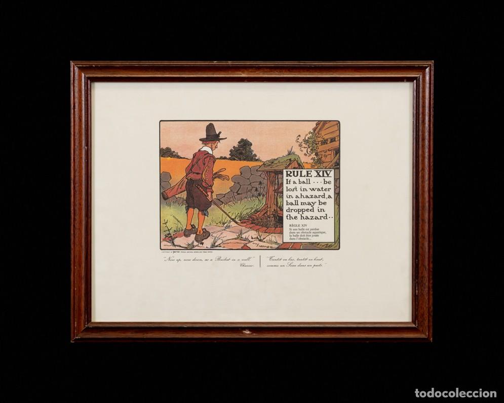 Arte: LITOGRAFIA REGLAS DEL GOLF XIV - Foto 1