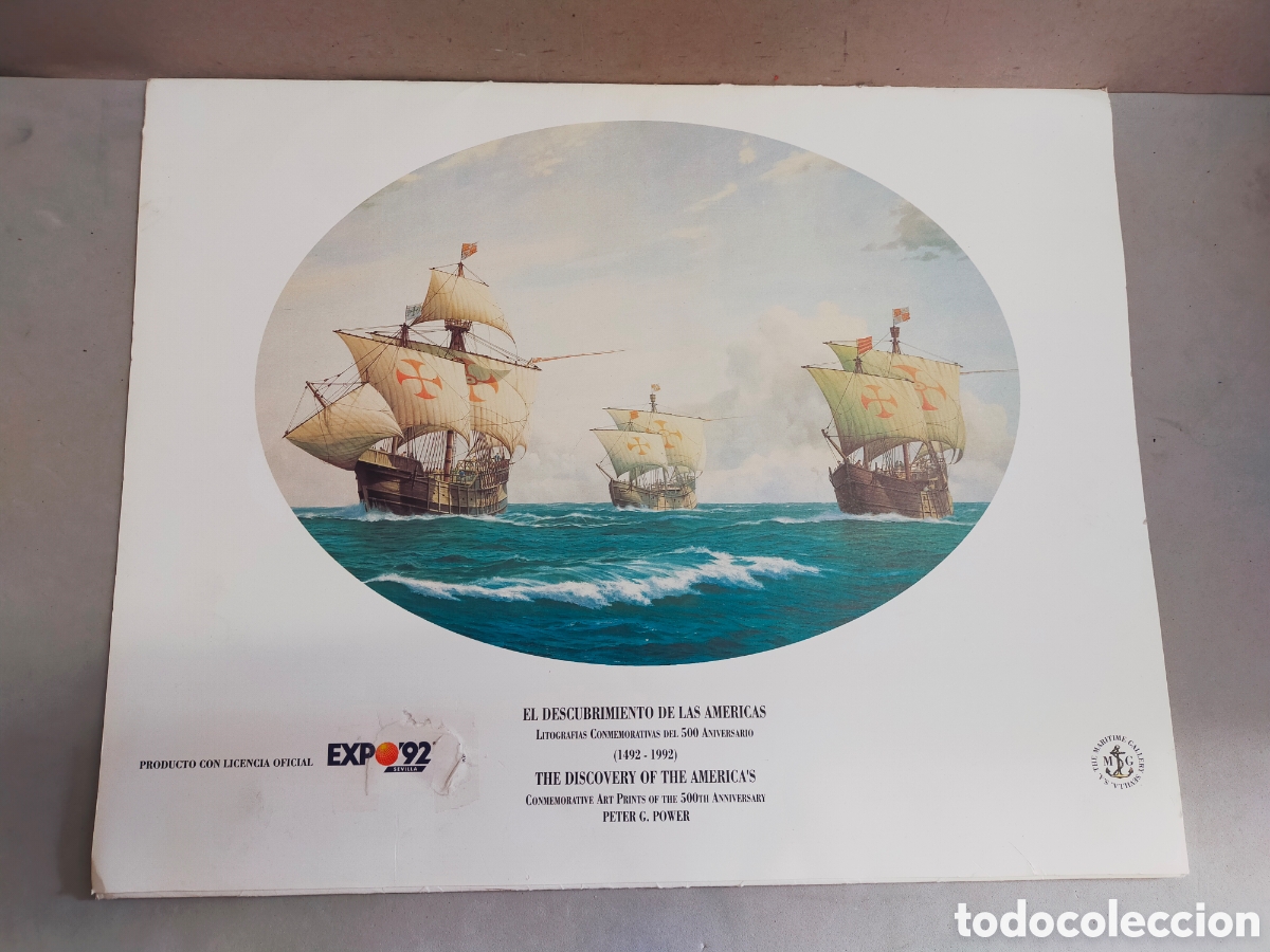 Arte: LITOGRAFIAS CONMEMORATIVAS DE 500 ANIVERSARIO DEL DESCUBRIMIENTO DE LAS AMERICAS. PETER G. POWER.