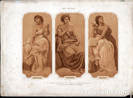 Art: LITOGRAFIA &rdquo;LAS MUSAS&rdquo;. PINTURAS DECORATIVAS POR P. BAUDRY G-MITOLOGIA-002