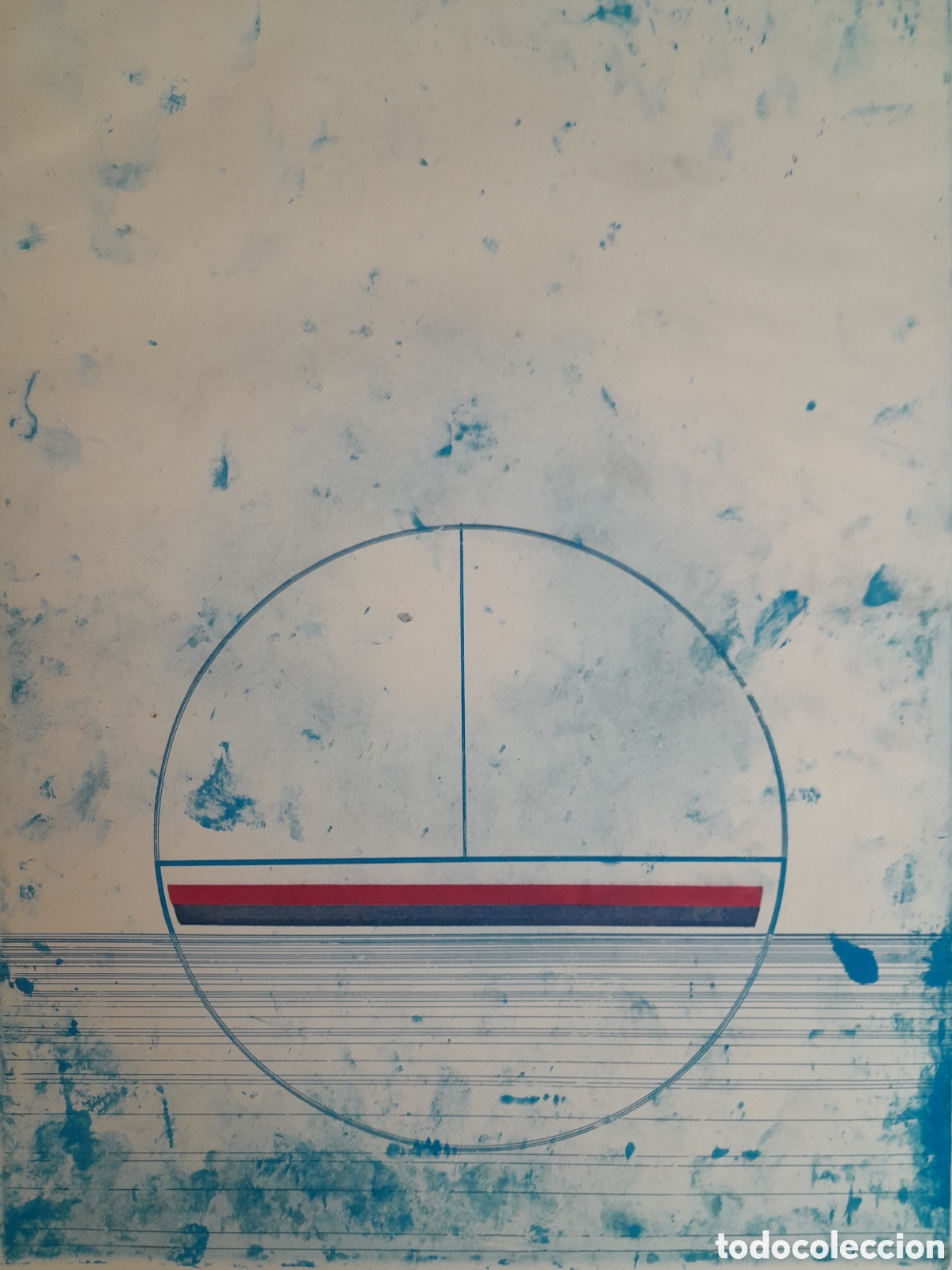 Arte: LITOGRAFIA. COMPOSICI&Oacute;N ABSTRACTA. - Foto 2
