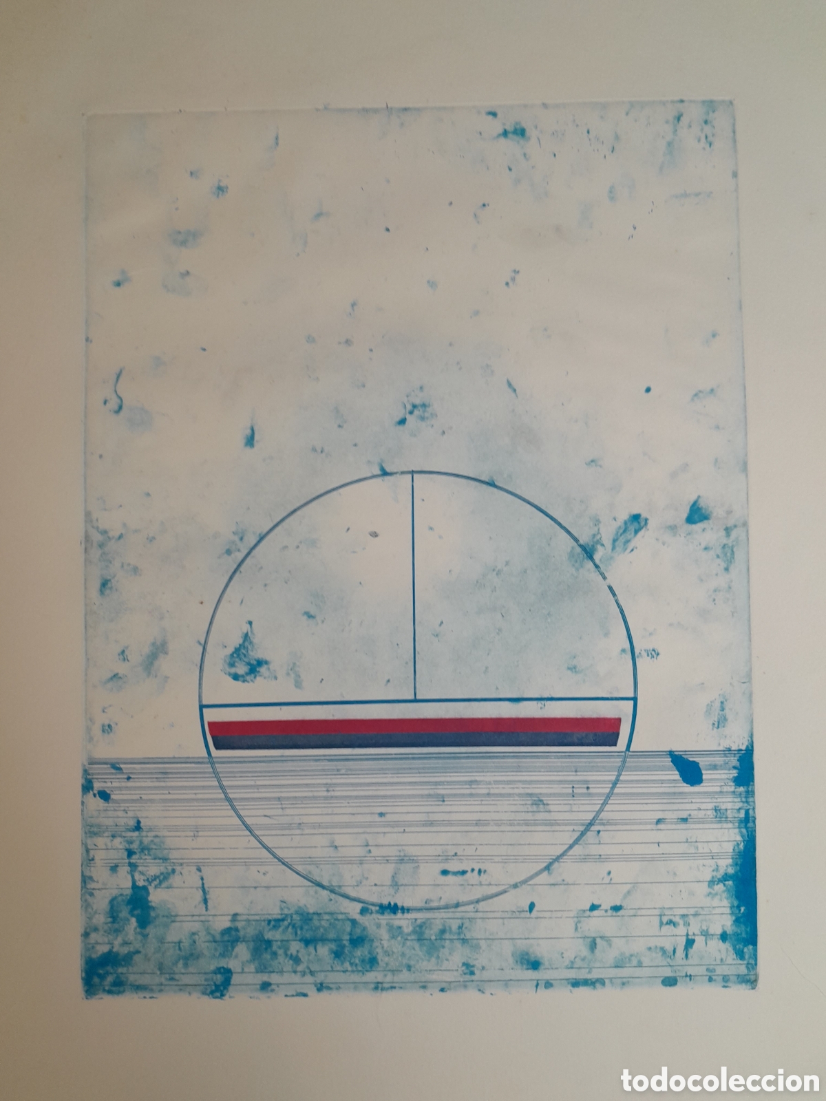 Arte: LITOGRAFIA. COMPOSICI&Oacute;N ABSTRACTA. - Foto 4