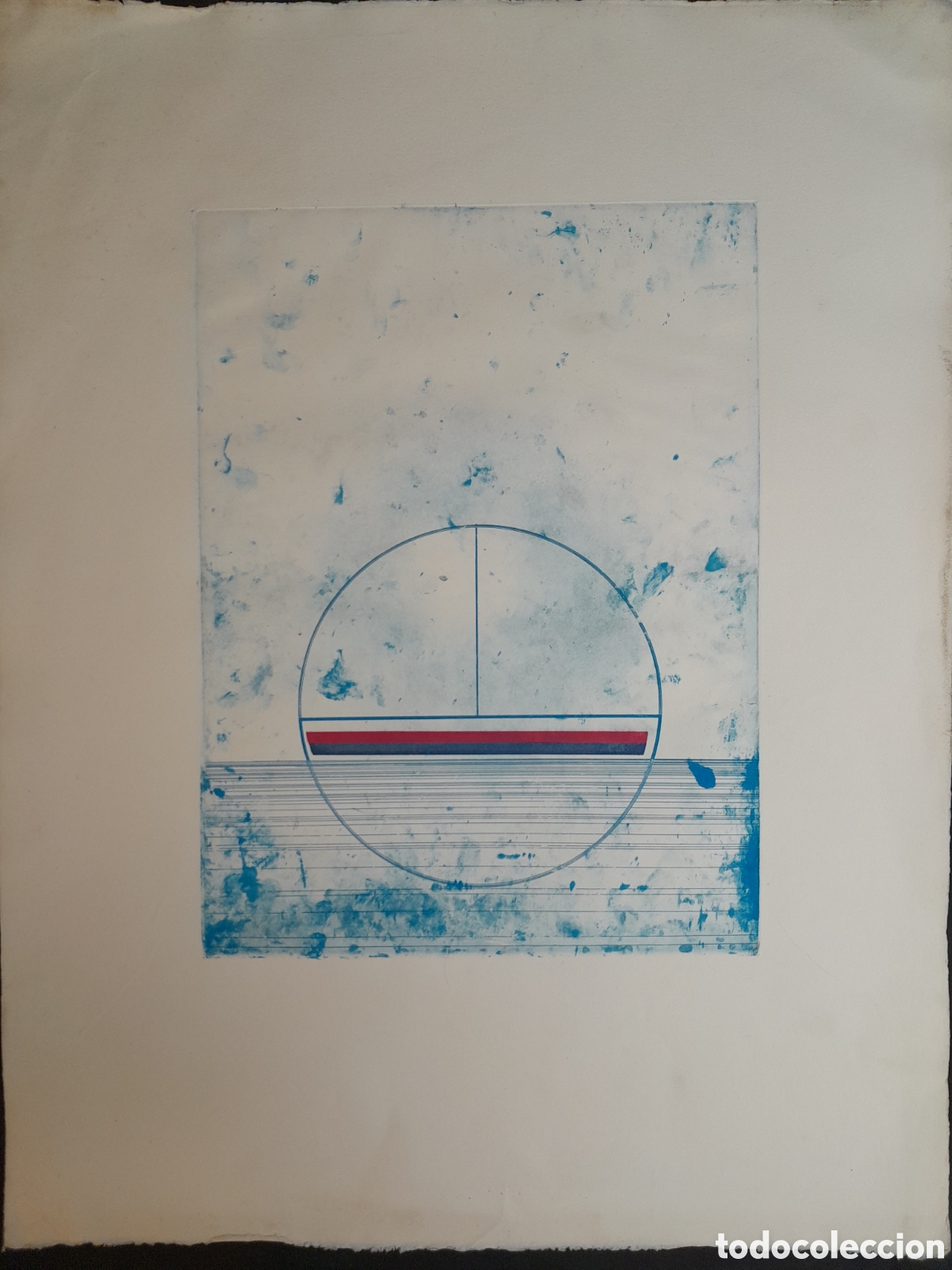 Arte: LITOGRAFIA. COMPOSICI&Oacute;N ABSTRACTA. - Foto 1