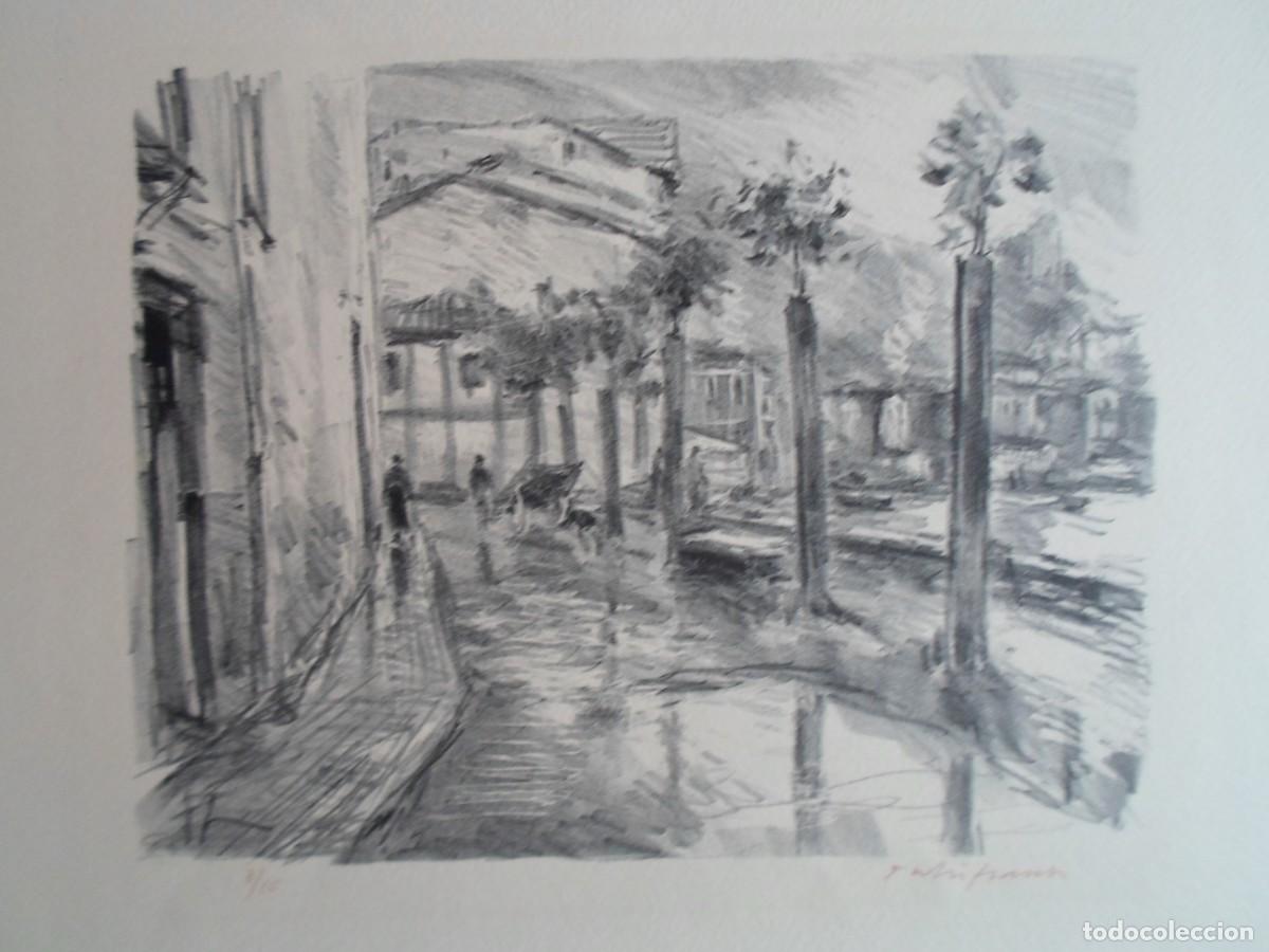 Art: Julio Franc&eacute;s (Guipuzcoa-Suiza) lito 1950 Pais Vasco de 25x19 papel 32x42 firmada y 3/10. Suiza