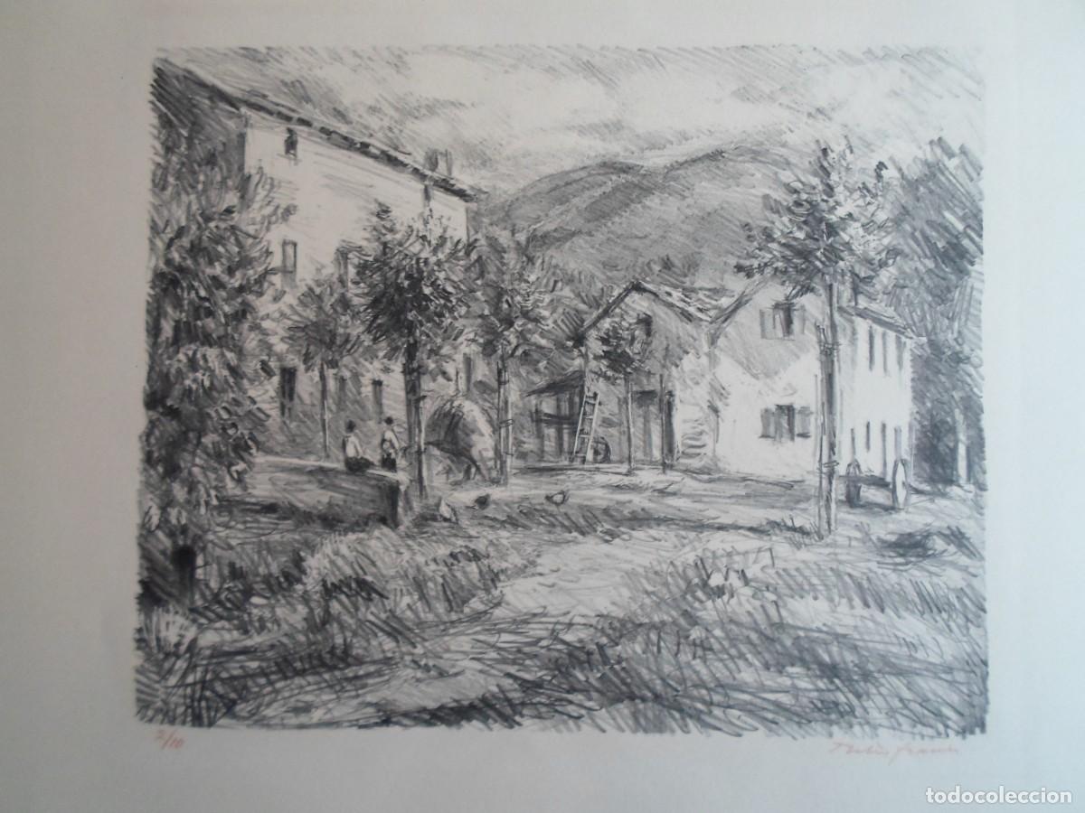 Art: Julio Franc&eacute;s (Guipuzcoa-Suiza) lito 1950 Pais Vasco de 24x19 papel 42x32 firmada y 8/10. Suiza