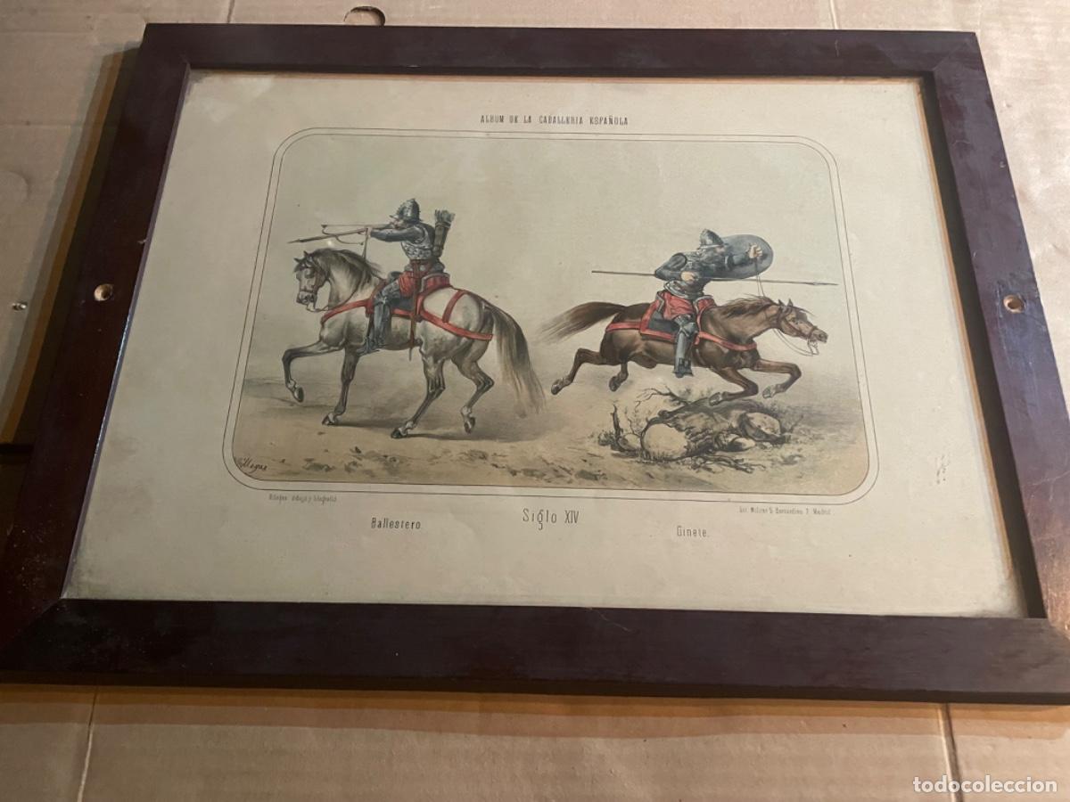 Arte: MC4- MILITAR - ANTIGUA LITOGRAF&Iacute;A ALBUM DE LA CABALLER&Iacute;A ESPA&Ntilde;OLA S. XIV