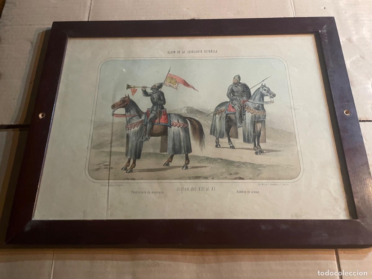 Arte: MC4- MILITAR - ANTIGUA LITOGRAF&Iacute;A ALBUM DE LA CABALLER&Iacute;A ESPA&Ntilde;OLA SIGLOS DEL VIII AL XI
