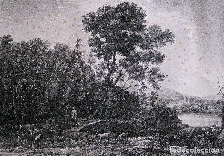 Arte: ACHILLE PARBONI [D' APRES CLAUDE LORRAIN]. AQUILES PARBONI *LA SALIDA DEL REBA&Ntilde;O* MUSEO DEL PRADO