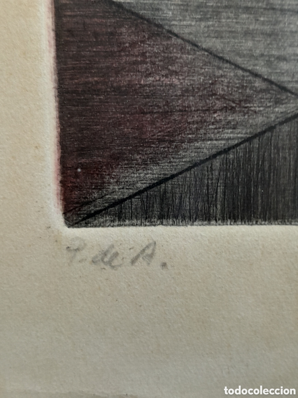 Arte: D-129. LITOGRAFIA. COMPOSICI&Oacute;N ABSTRACTA. - Foto 4