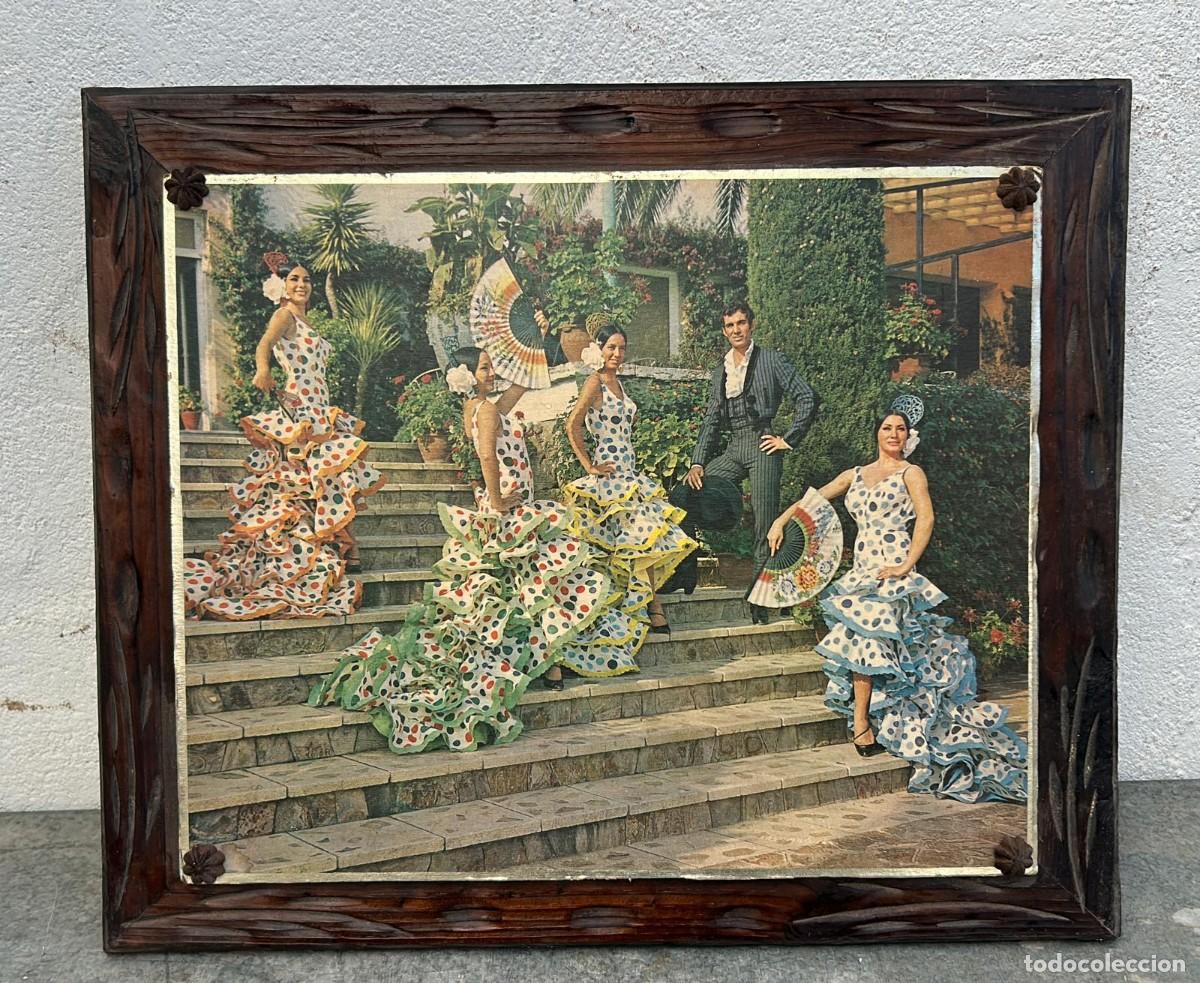 Arte: LITOGRAFIA ANTIGUA ESCENA DE SEVILLANAS DE 49 X 40 CMS.