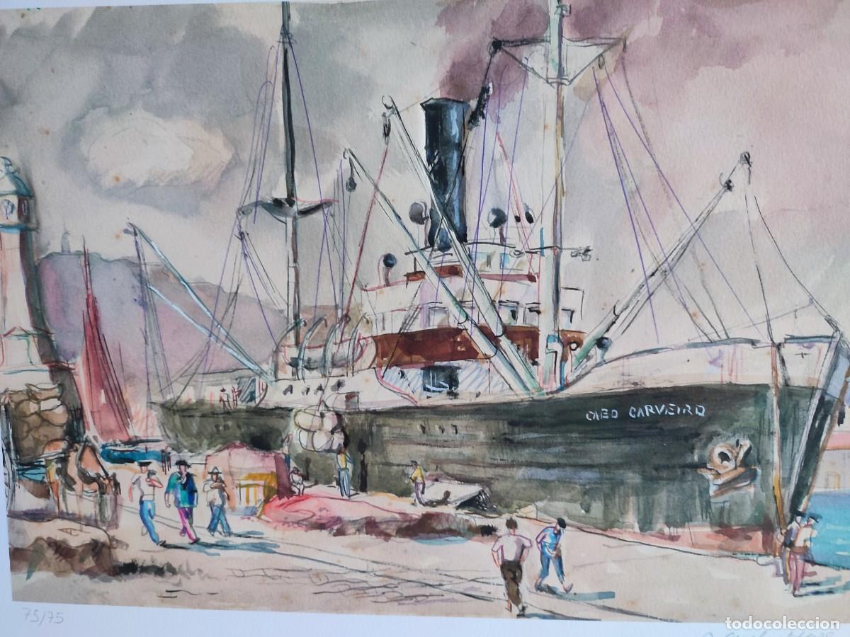 Arte: Litograf&iacute;a Aguilar More, 2 Puerto Barcelona