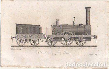 Arte: LITOGRAFIA DE TRENES. MACHINE LOCOMOTIVE DE SHARP ROBERTS. FIG. 36 G-TRENES-004
