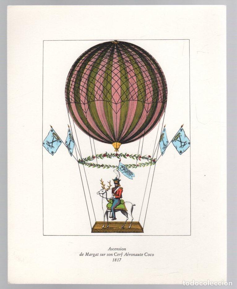 Arte: LITOGRAFIA ASCENSION EN GLOBO. ASCENSION DE MARGAT SUR SON CERF AERONAUTE COCO. C. 1990