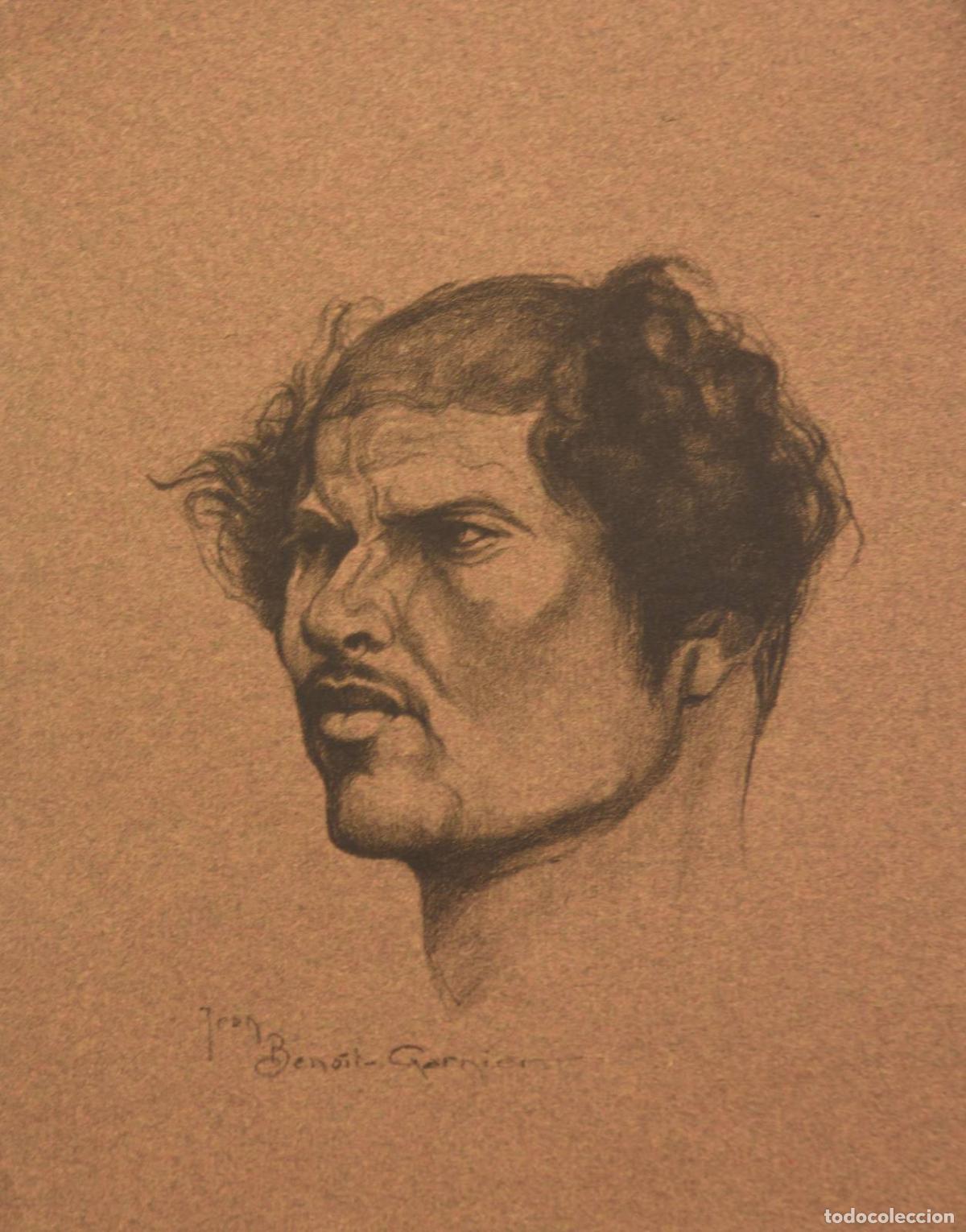 Arte: Lithographie par Jean Beno&icirc;t-Garnier Quelques indig&egrave;nes - Foto 4
