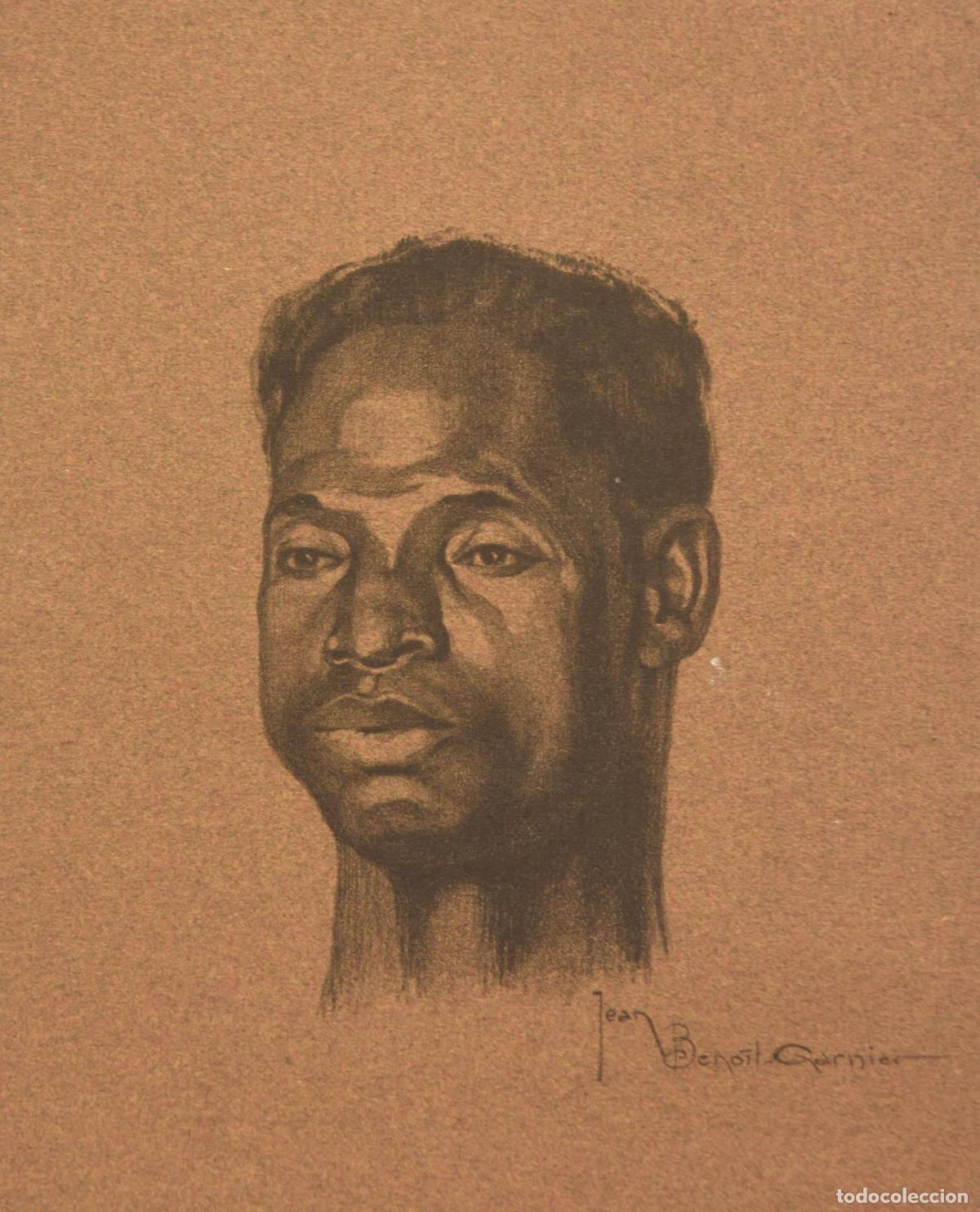 Arte: Lithographie par Jean Beno&icirc;t-Garnier Quelques indig&egrave;nes - Foto 5
