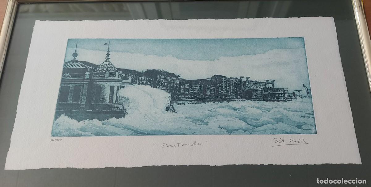 Arte: Litograf&iacute;a SANTANDER firmada a l&aacute;piz limitada - Foto 1