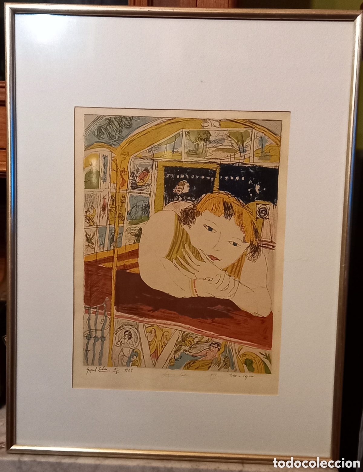 Arte: Antigua litografia de Ra&uacute;l Soldi &rdquo;Tiro al segno&rdquo; 1929