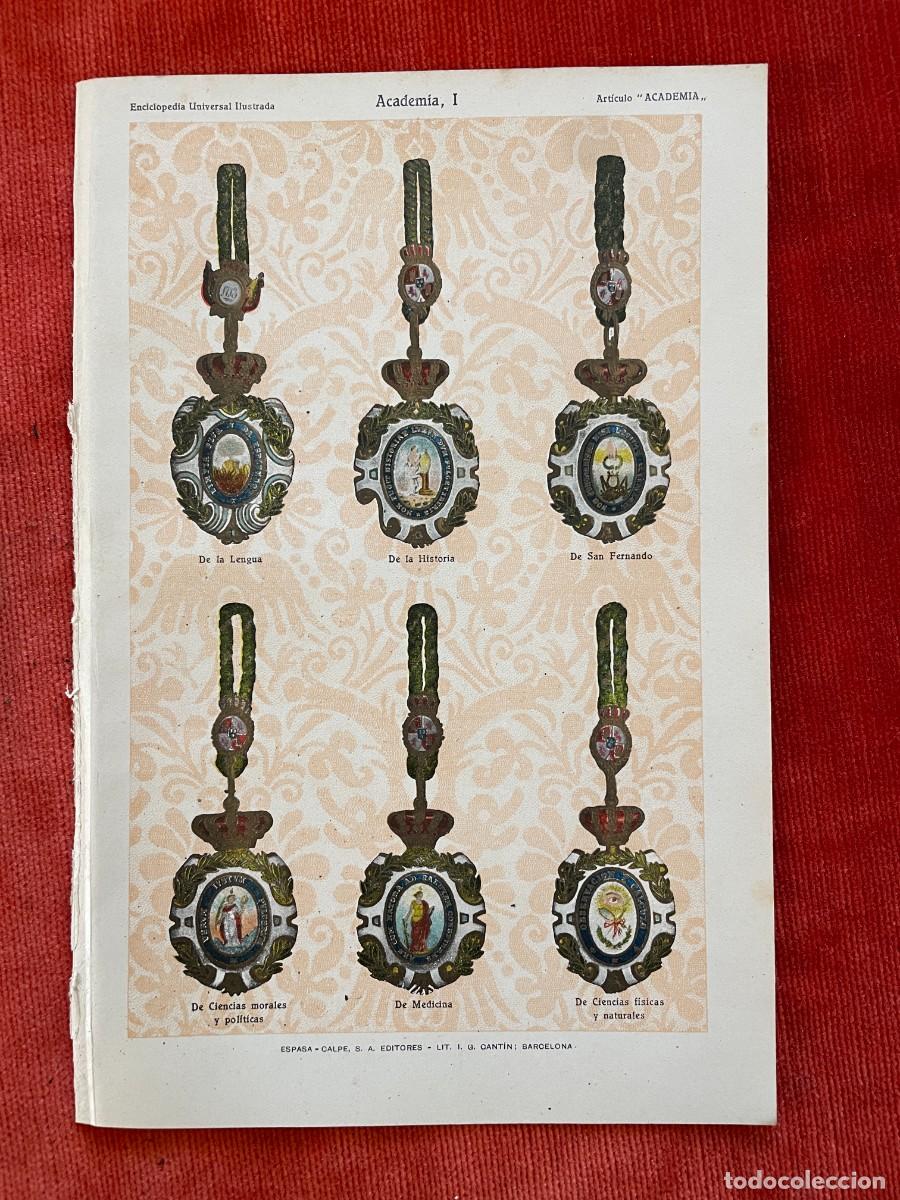 Art: LITOGRAF&Iacute;A DE LAS MEDALLAS DE LAS MEDALLAS DE LAS ACADEMIAS RECONOCIDAS EN 1876. CANTIN, 1908