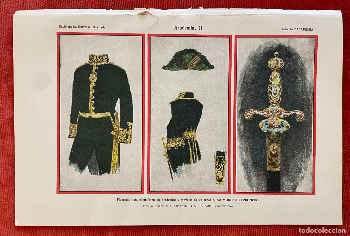 Art: LITOGRAF&Iacute;A DE MORENO CARBONERO PARA EL UNIFORME DE LAS ACADEMIAS RECONOCIDAS EN 1876. CANTIN, 1908