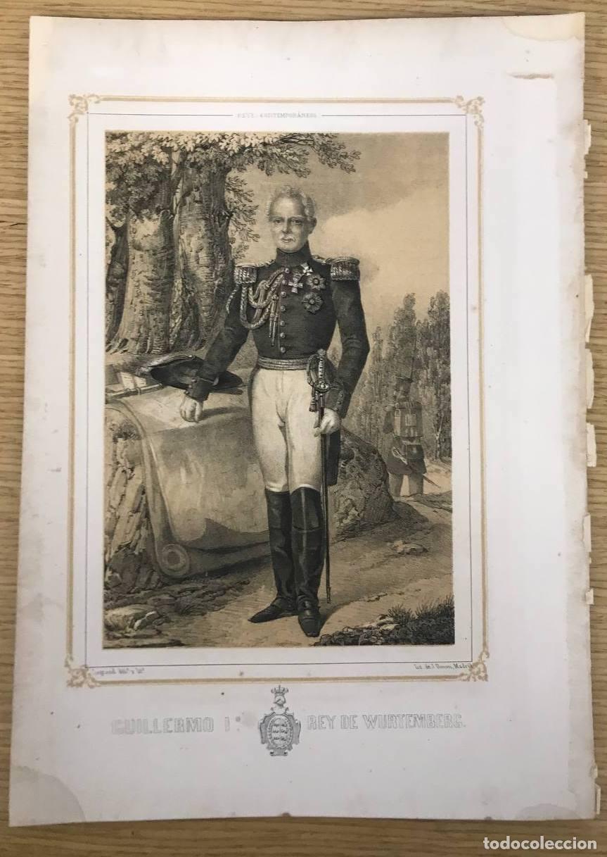 Art: LITOGRAFIA GUILLERMO I&ordm;, REY DE WURTEMBERG. REYES CONTEMPORANEOS. MADRID, C.1830